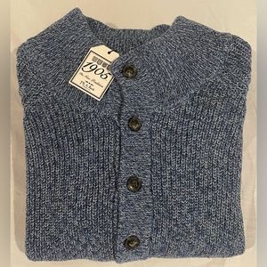 Jos A Bank Button Mock Neck Sweater 1905 Collection XL Tailored Fit Blue NWT